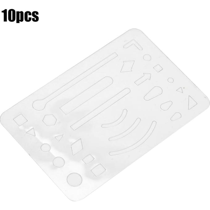 10 stuks 27 gaten Uitwisbaar Schild Multifunctioneel Technisch Tekenmal Patroonliniaal White white