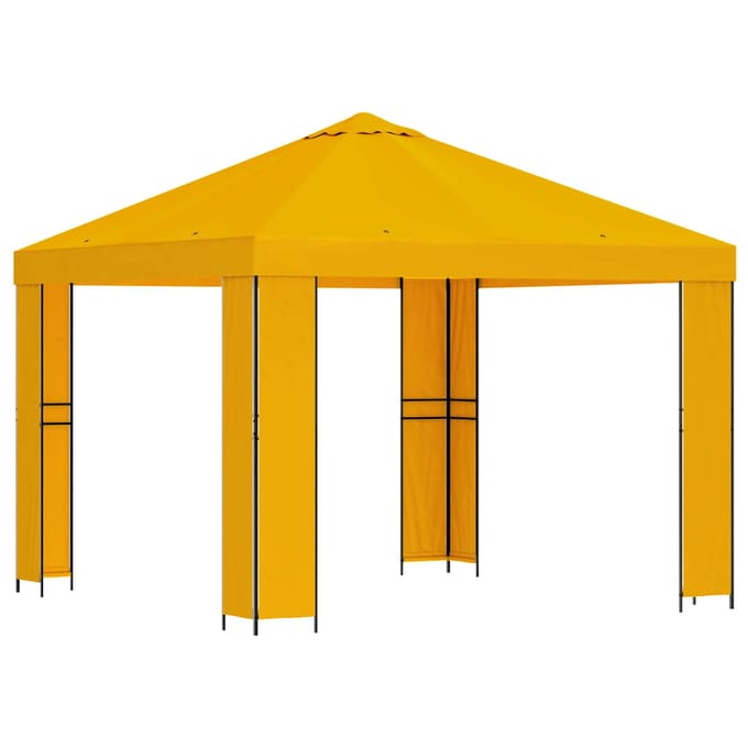 vidaXL - Prieel - 3 - x - 3 - m - Geel - Polyester - en - Staal - 190 - gsm
