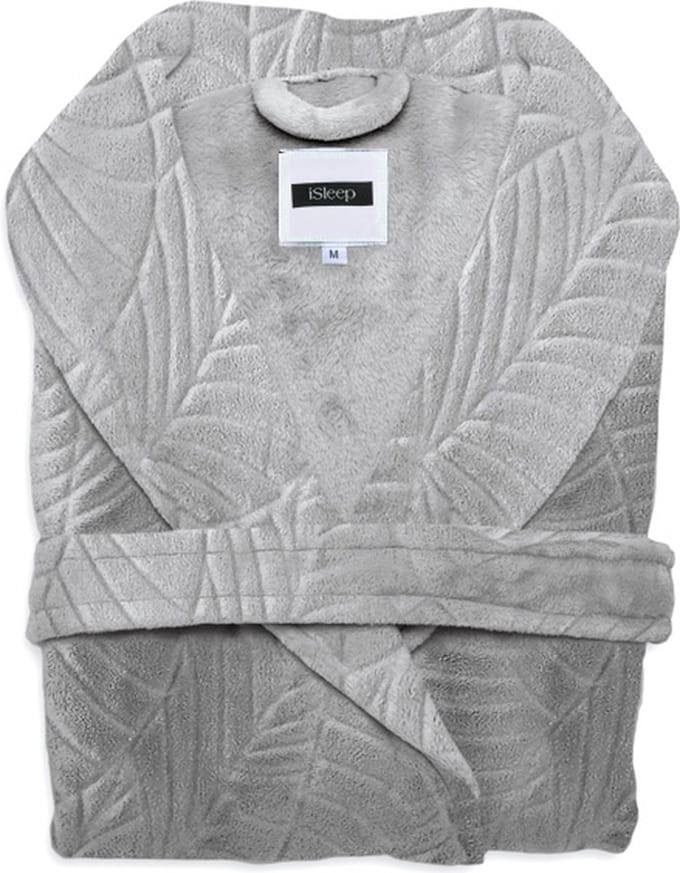 iSleep Leaf Badjas Lang - Maat M - Pearl Grey