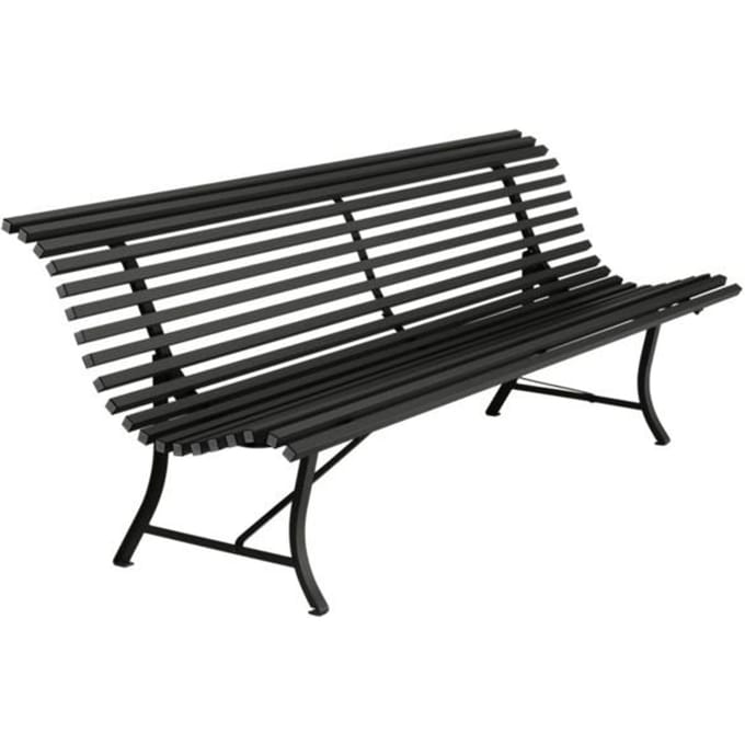 Fermob - LOUISIANE bank - 42 drop mat - 200 x 80 x 72 cm - zwart