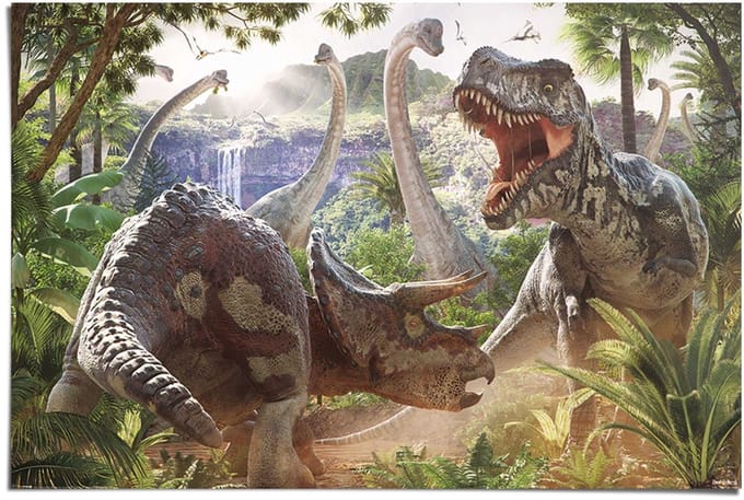 Poster Dinosaur Battle - 61 x 91,5 - Papier - REINDERS