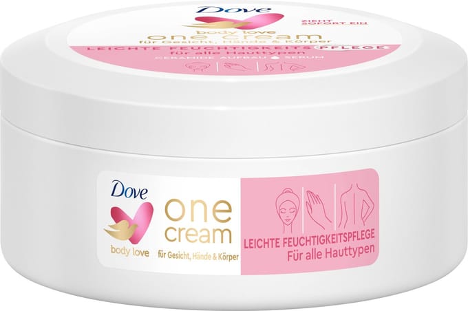 Dove Light Moisture One Cream in een potje, 250 ml
