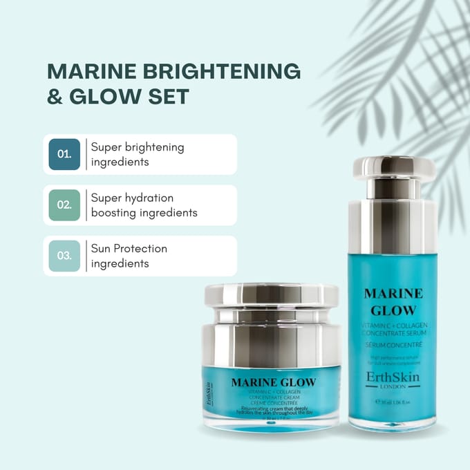 Marine Glow Vitamine C + Collageen Concentraat Serum 30ml + Marine Glow + Vitamine C Concentraat Crème 50ml