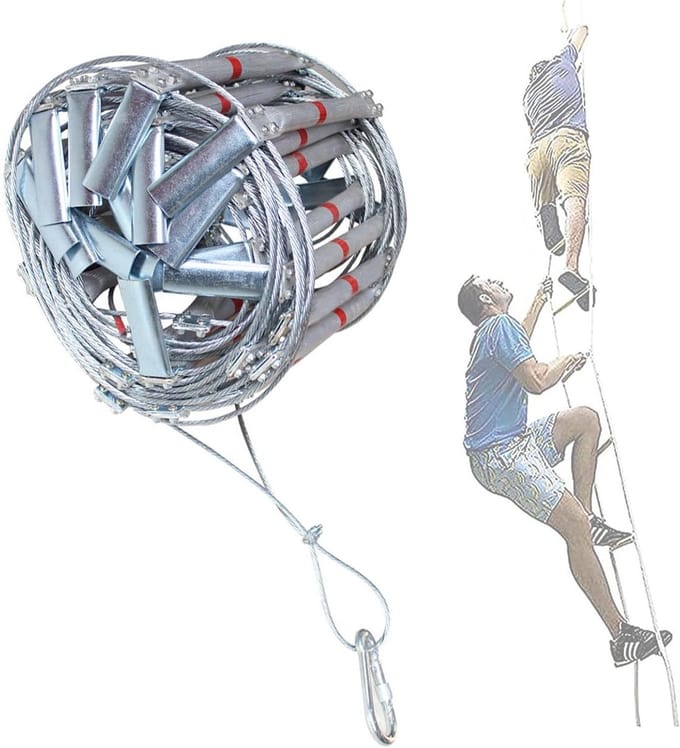 Noodtrap - Ontsnapping ladder - Veilige redding - Aluminium legering - 15 meter - Zilver