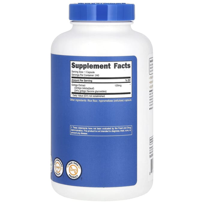 Nutricost, Ginkgo Biloba, 120 mg, 240 capsules