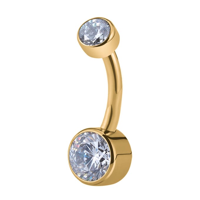 Piercing titanium gold plated bezels 12 mm - LMPiercings