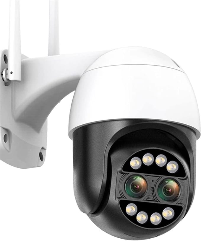 Beveiligingscamera Buiten - PTZ Camera - Huisbewaking - Dubbele Lens AI Detectie - 8MP - Universeel