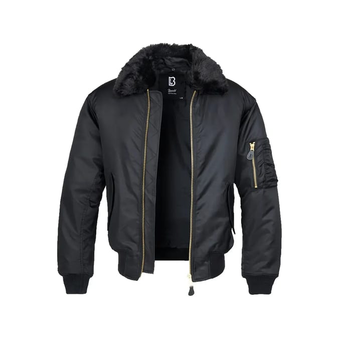 Brandit - MA2 Fur Collar Bomber jacket - L - Zwart