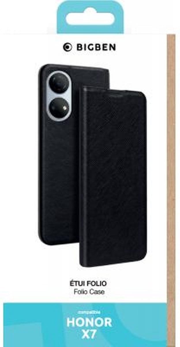 Bigben Connected, Hoesje geschikt voor Honor X7 - Folio, Zwart