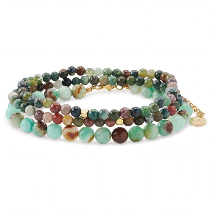 Mediterranean | Armbandenset met natuurstenen kralen in zeetinten