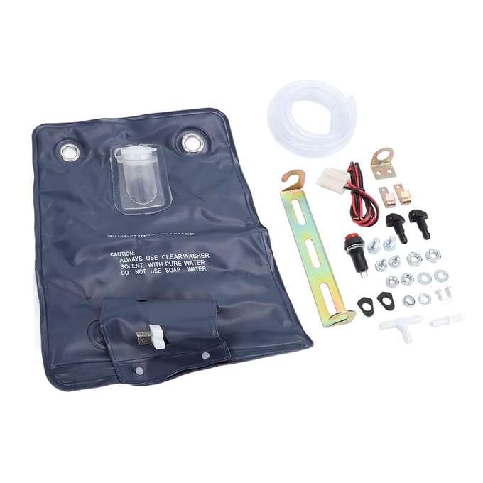 12V Universele Ruitensproeierpomp Zak Kit 1L Efficiënte Reiniging Jet Knopschakelaar 151286776374 gray