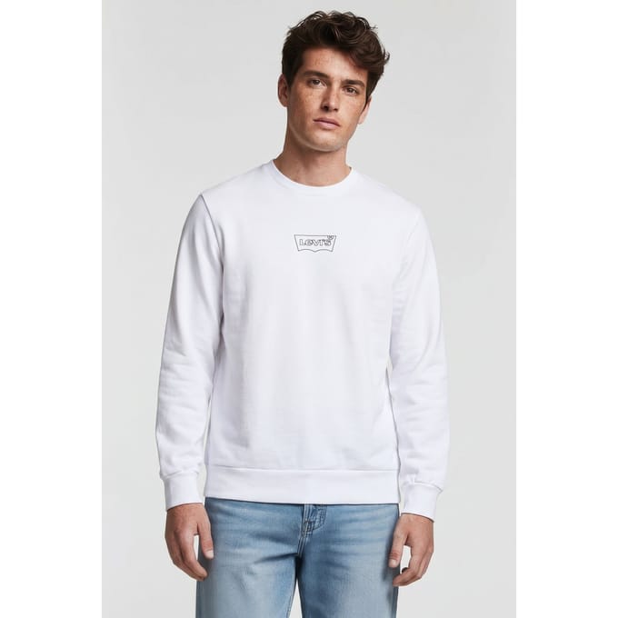 Levi's Graphic Sweatshirt Batwing Outlined White Größe: S | Pullover Outlet | Herren | Weiß