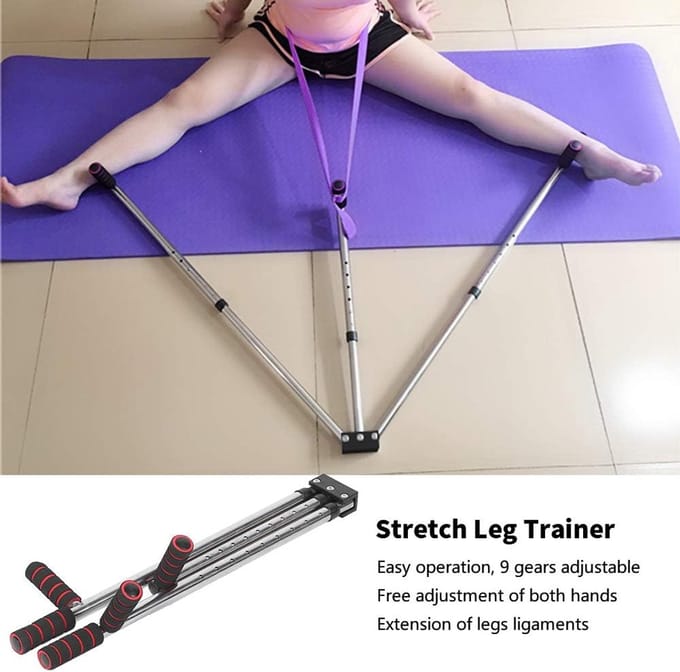 Been Trainer - Flexibiliteit Apparaat - Been Flexibiliteit - Verstelbare Lengte - 62 x 14 x 8 cm - Zwart