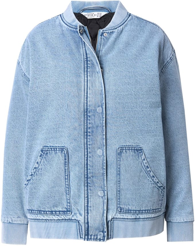 Studio Untold - Dames - Denim bomberjack doorgestikte voering - Licht blauw denim - Maat 42+