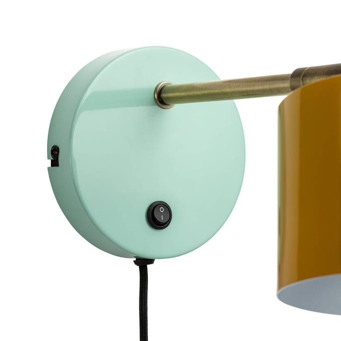 Dyberg Larsen Wandlamp curry/turquoise metaal H11,5 cm D11,5 cm Ocean