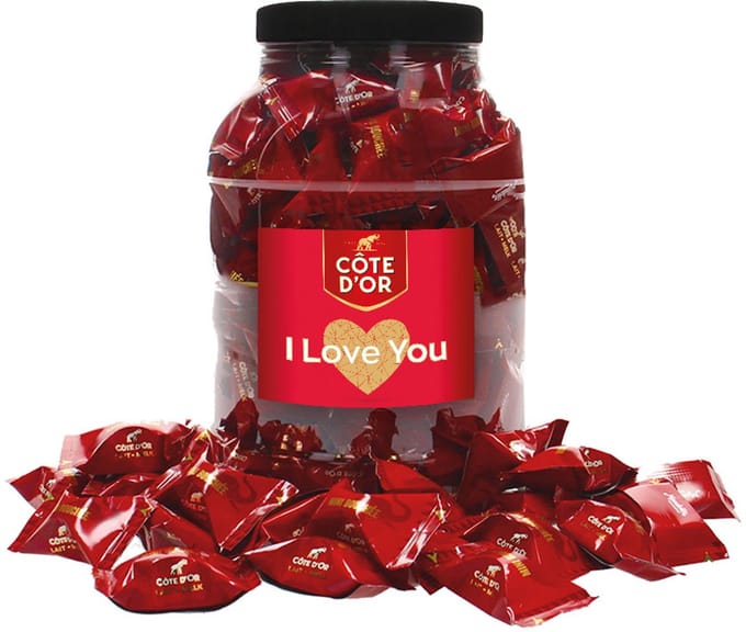 Côte d'Or Mini Bouchée chocolade "I Love You" - melkchocolade met praliné - 1000g