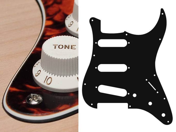 Boston ST-313-MO pickguard, Stallion, standard, SSS, 3 pot holes, 3-5 switch, 3 ply, marble orange
