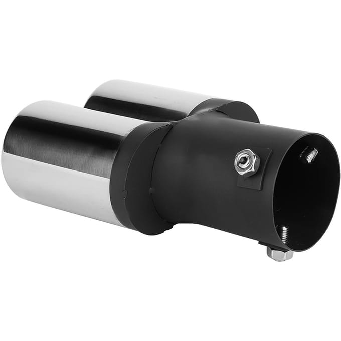 Stainless Steel Universal Car Modified Double Exhaust Pipe Rear Muffler Tip Tail Throat black