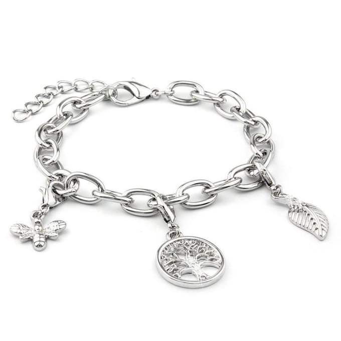 Di Lusso - Armband Erin - Messing - Verzilverd- Dames - 22 cm