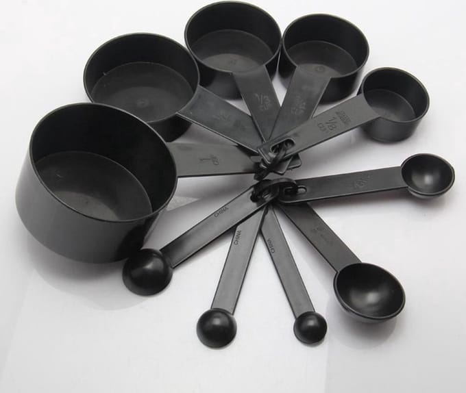 Jumada - 10 Maatbekers - Maatlepel - Set - 10 delig - Zwart