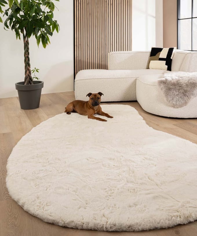 Fluffy vloerkleed organisch - Comfy Plus crème 230x352