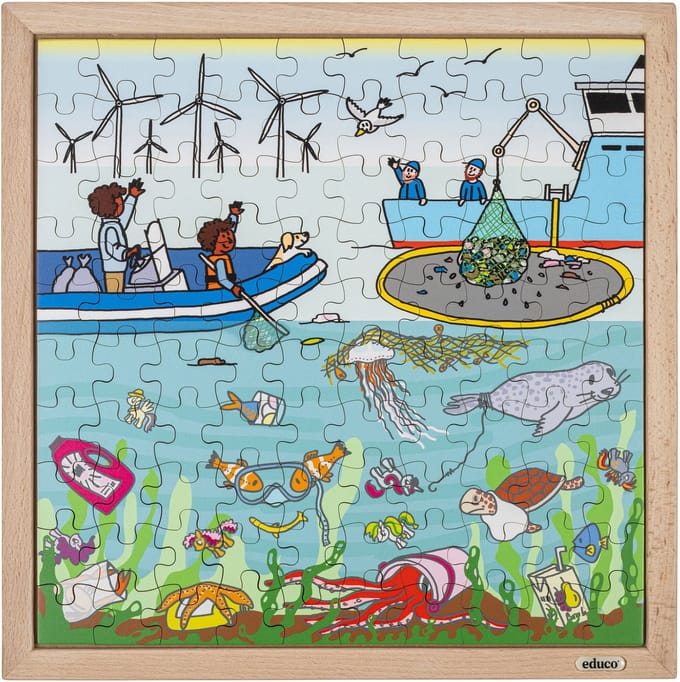 Natuur en klimaatpuzzel - Plastic soep - Educo - Educatief speelgoed