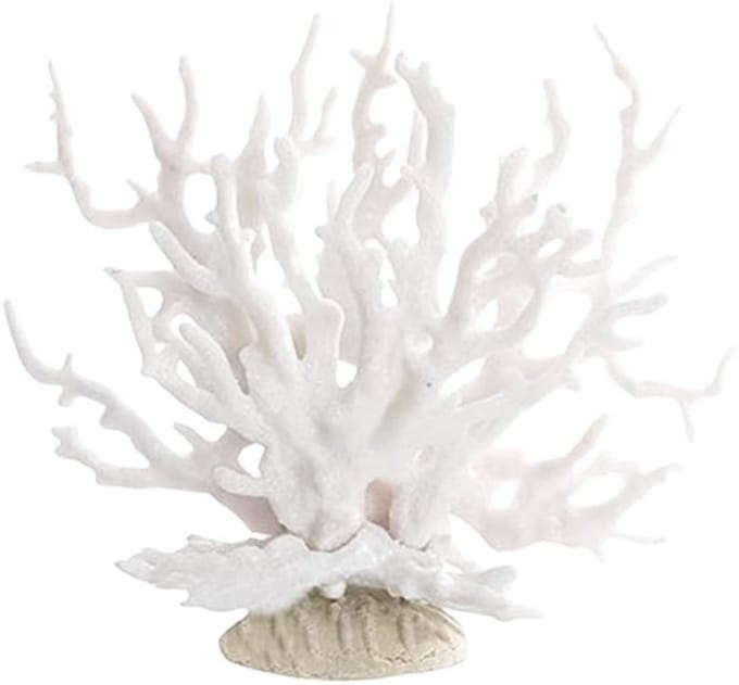 Virtubuy - Kunstmatige Zee Koraal - Decoratie voor Aquarium - Witte Kunststof
