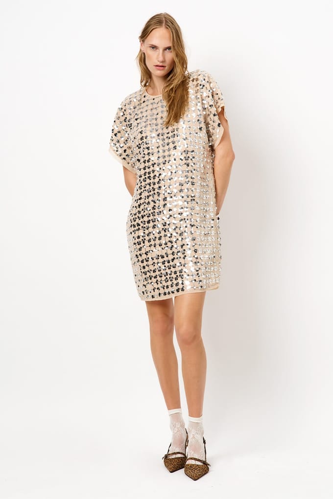 Dante6 Badler Sequined Dress Silver Größe: 36 | Minikleider Outlet | Damen | Grau