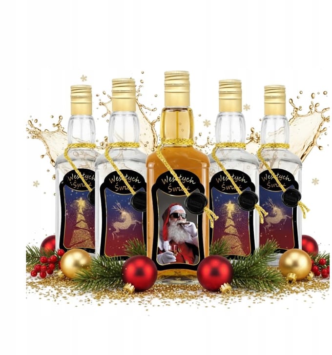 Bimberek Daniels - Glazen Flessen - 500ml - Kerstontwerp - Luxe Afwerking