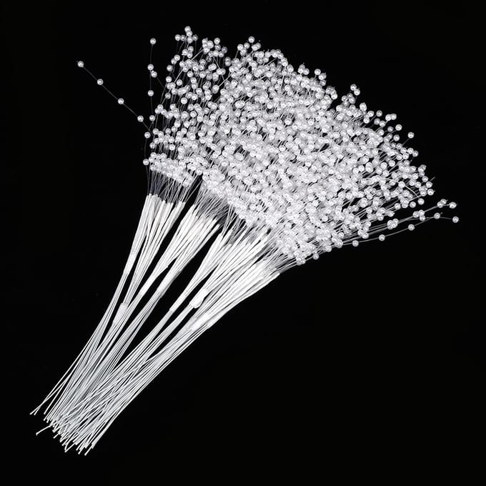 100 Stuks Parelstokjes Draagbare ABS DIY Decoratie Accessoires voor Bruiloftsfeest Wit white