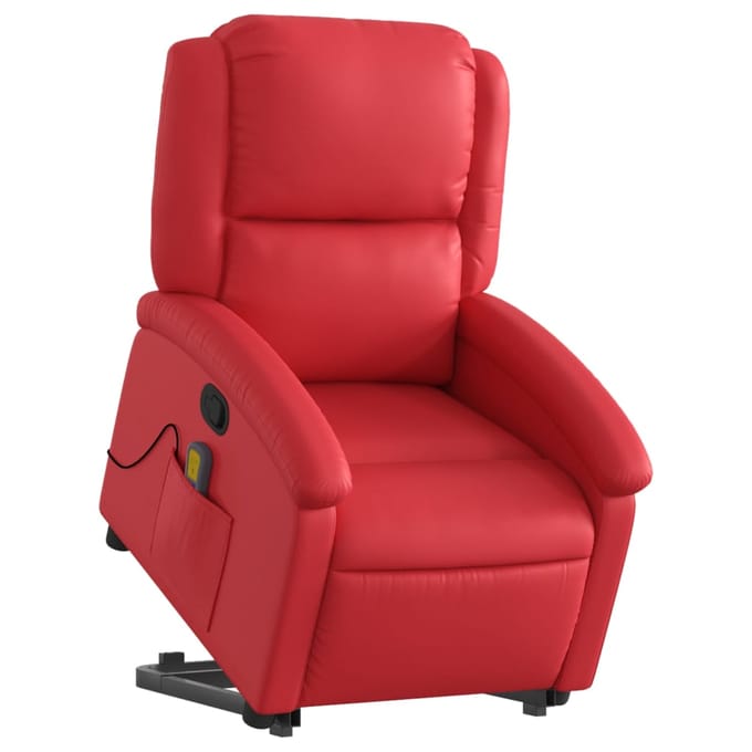 vidaXL - Sta-op-massagestoel - verstelbaar - kunstleer - rood