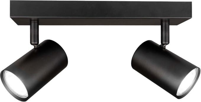 Ledvion LED Plafondspot Zwart 2-lichts Rechthoek GU10 3W koud wit