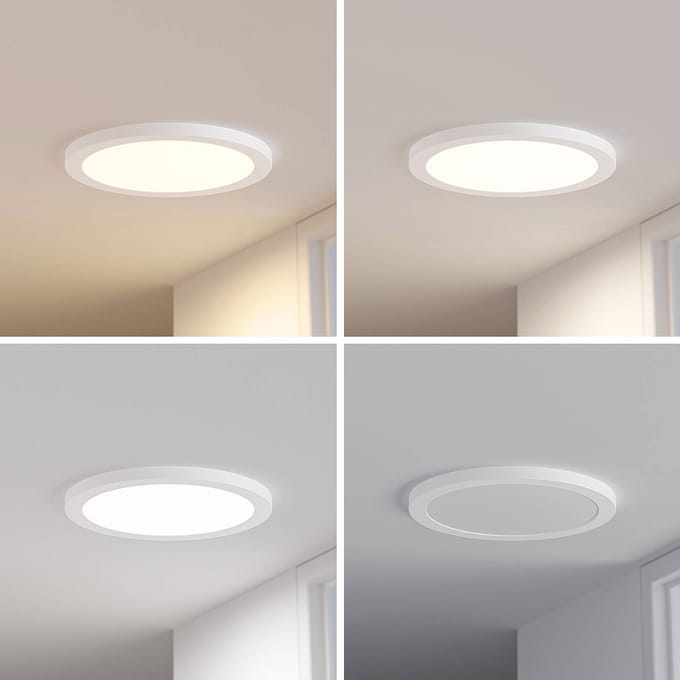 Prios LED plafondlamp Aureka, bewegingsmelder, Ø 33 cm, wit