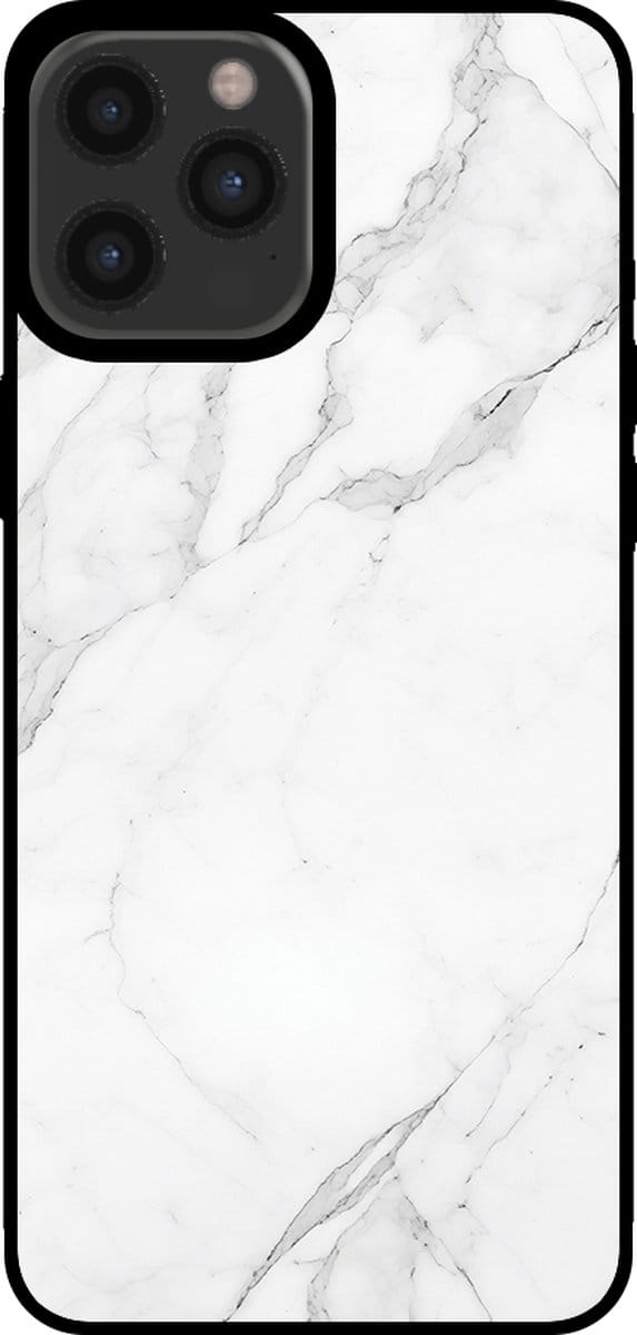 Smartphonica Telefoonhoesje voor iPhone 12 Pro Max met marmer opdruk - TPU backcover case marble design - Wit geschikt voor iPhone 12 Pro Max