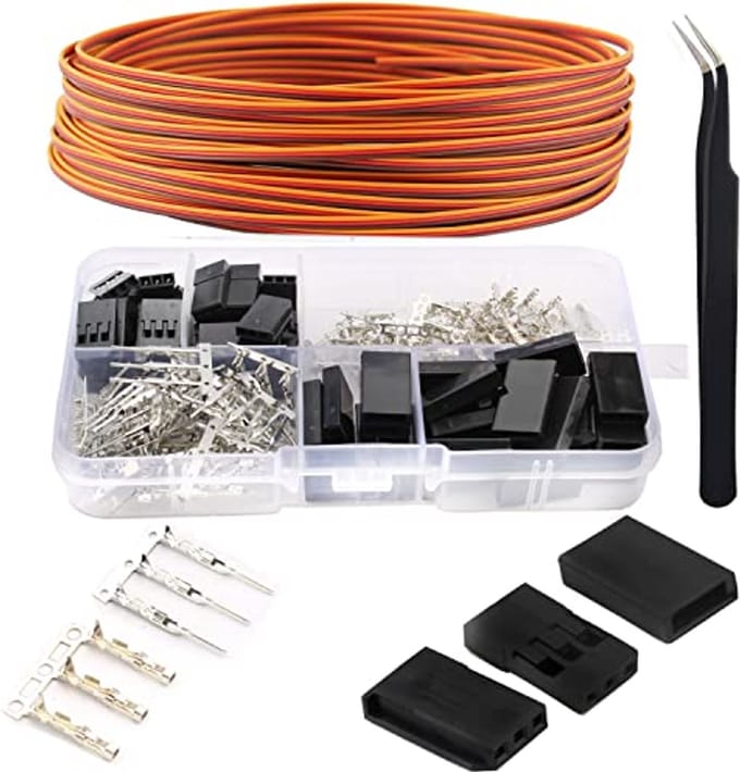 30 sets 3-pins JR servostekkers - Dupont stekkerkit met 5 m servokabel