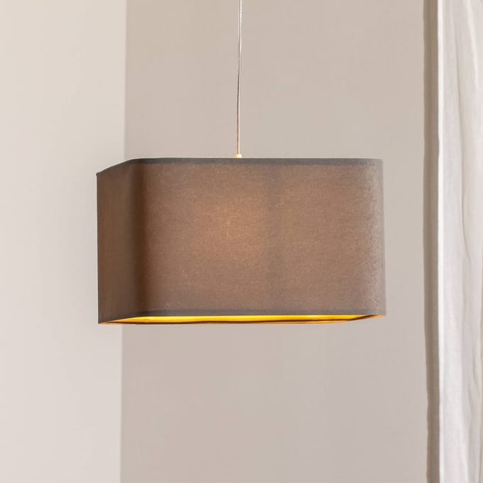 Maco Design Kwadro hanglamp, grijs, 40 x 40 cm, velours stof