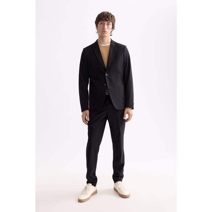 Scotch & Soda Core - Unconstructed Peak Lapel Cool-wool Blazer Black Größe: S | Blazer Outlet | Herren | Schwarz