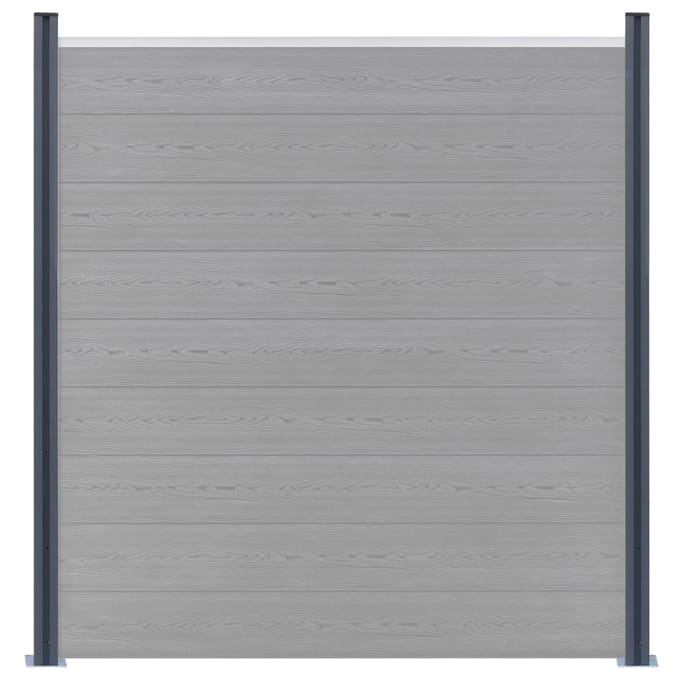 vidaXL - Schuttingpalen - 2 - st - 185 - cm - aluminium - donkergrijs