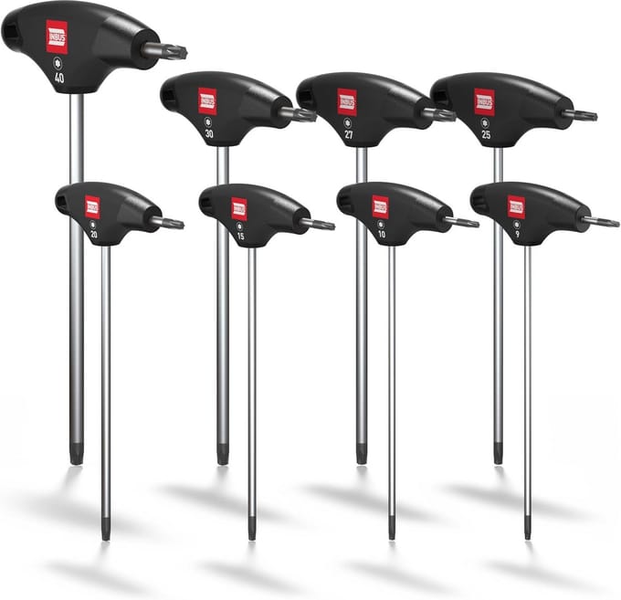 T-handvat inbussleutel set inch 10-delig 3/32-3/8 HybridTouch grip
