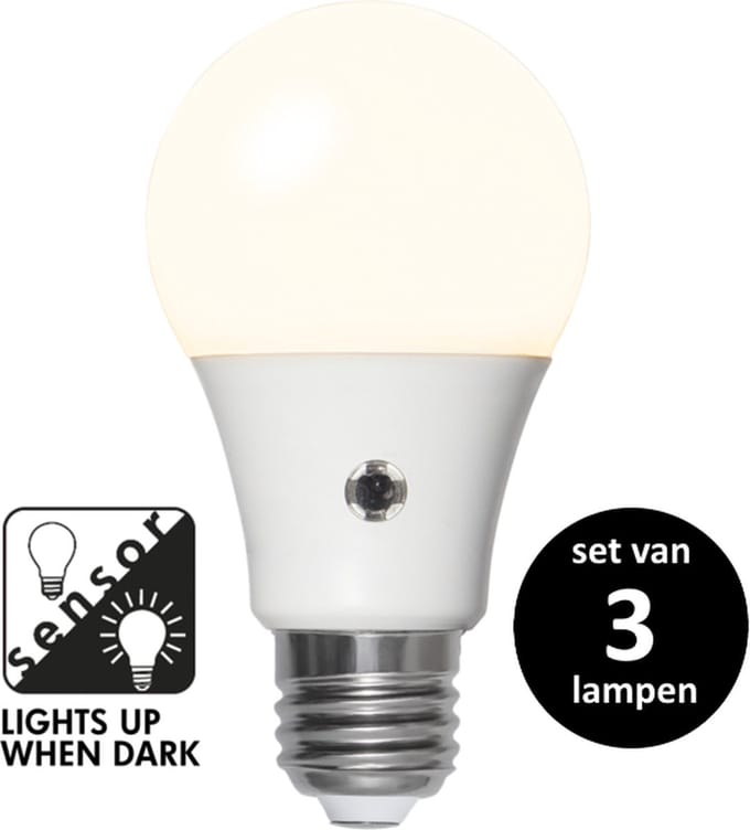 Lamp met schemersensor - 9.6W - set van 3
