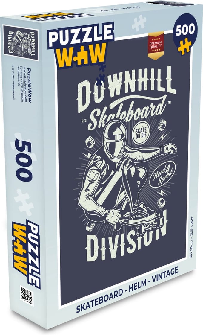 Puzzel Skateboard - Helm - Vintage - Legpuzzel - Puzzel 500 stukjes