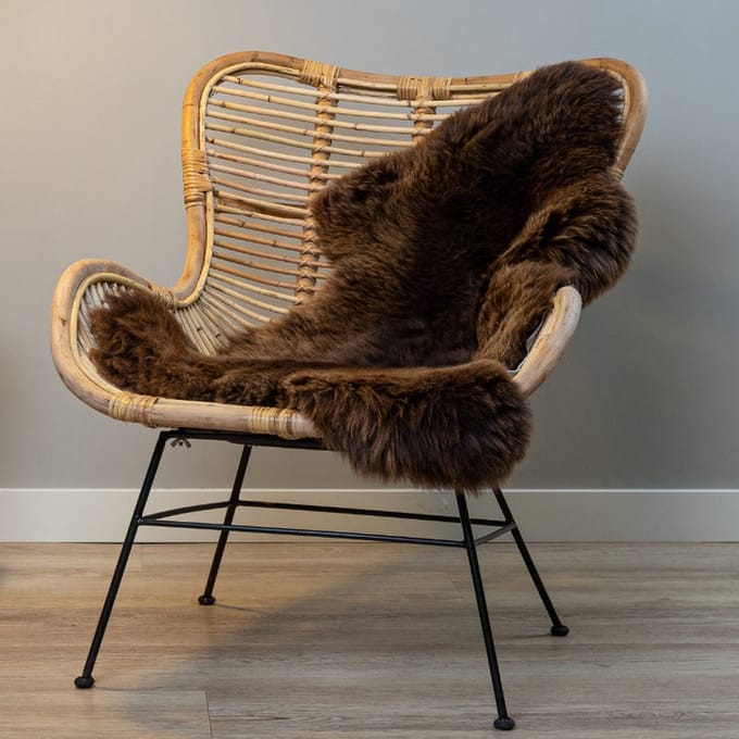 WOOOL Schapenvacht - Classic Bruin M (100x55cm) 100% Echte Schapenvachten - ECO+ Dierenvel