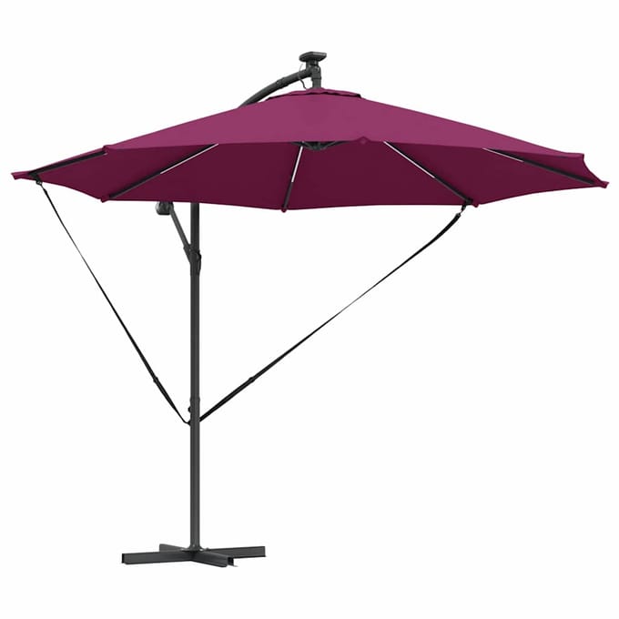 vidaXL - Parasol - 294 - x - 294 - x - 248 - cm - Polyester - en - Aluminium - Bordeaux - Rood