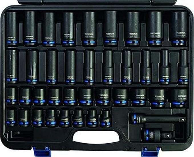 Slagmoerdoppen set - Dopsleutel bitset - Auto reparaties - 40-delig - 1/2 inch - Zilverkleurig