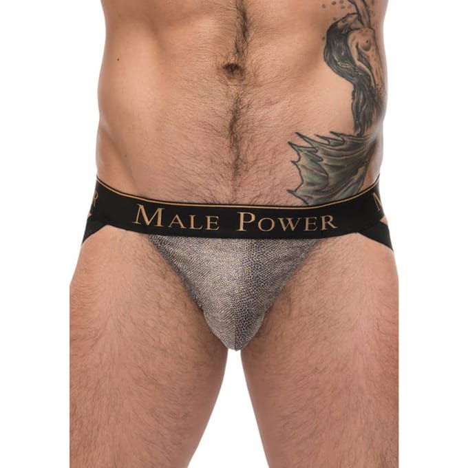 Male power - Strappy Ring Jock Strap - Zilver