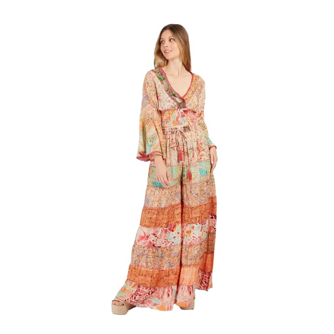 Multicolore Boheemse Maxi Jurk Dames Derhy Hildegarde