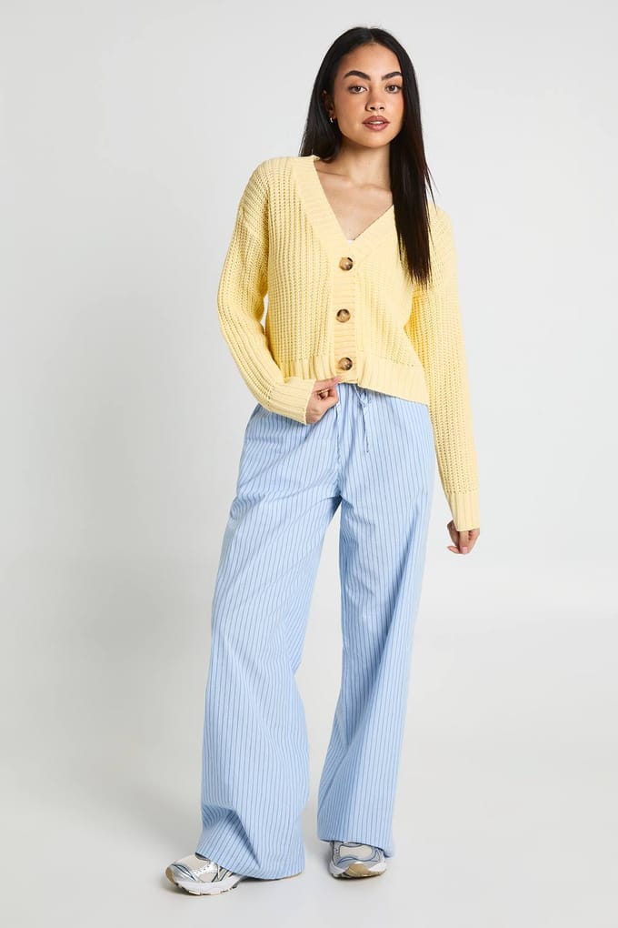 boohoo Dames Doorknoop Crop Vest | Citroen | Maat: Medium
