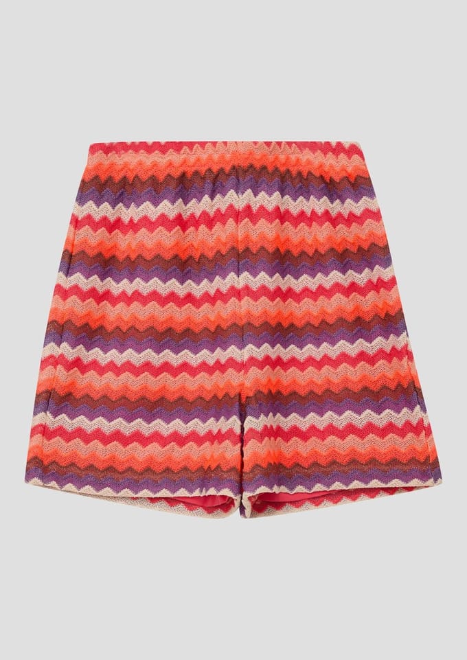s.Oliver - female - Korte broek met wijde pijpen, structuur en jersey voering
