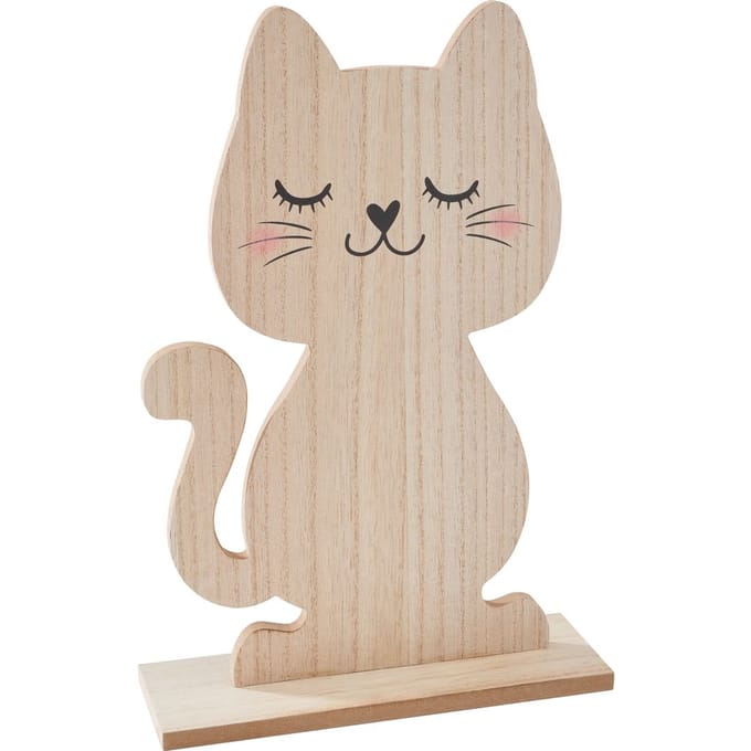VBS Houten figuur "Kat" - H 32,5 cm