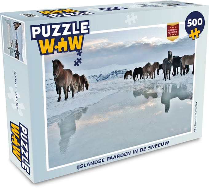 Puzzel Paarden - IJs - Sneeuw - Legpuzzel - Puzzel 500 stukjes
